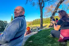 Visitors relaxing in Dallas Arboretum and Botanical Garden park