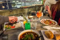 Dinner on a rooftop terrace in Downtown Dallas Texas