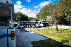 Vehicles-transporting-tourists-on-NASA-grounds