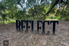 Reflect sculpture installation in Houston park Texas