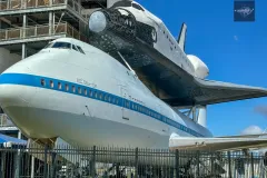 NASA Space Shuttle mounted on Boeing 747 at Space Center Houston