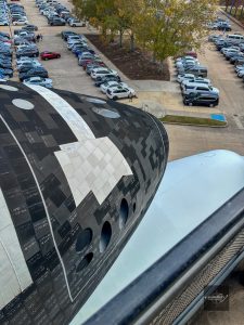 Wahadłowiec NASA na grzbiecie Boeinga 747 – widok z platformy w Houston