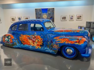 Colorful custom car on display at Art Car Museum in Houston Texas